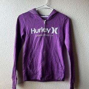 Super cute Hurley Laguna beach purple zip up hoodie!💜☯️